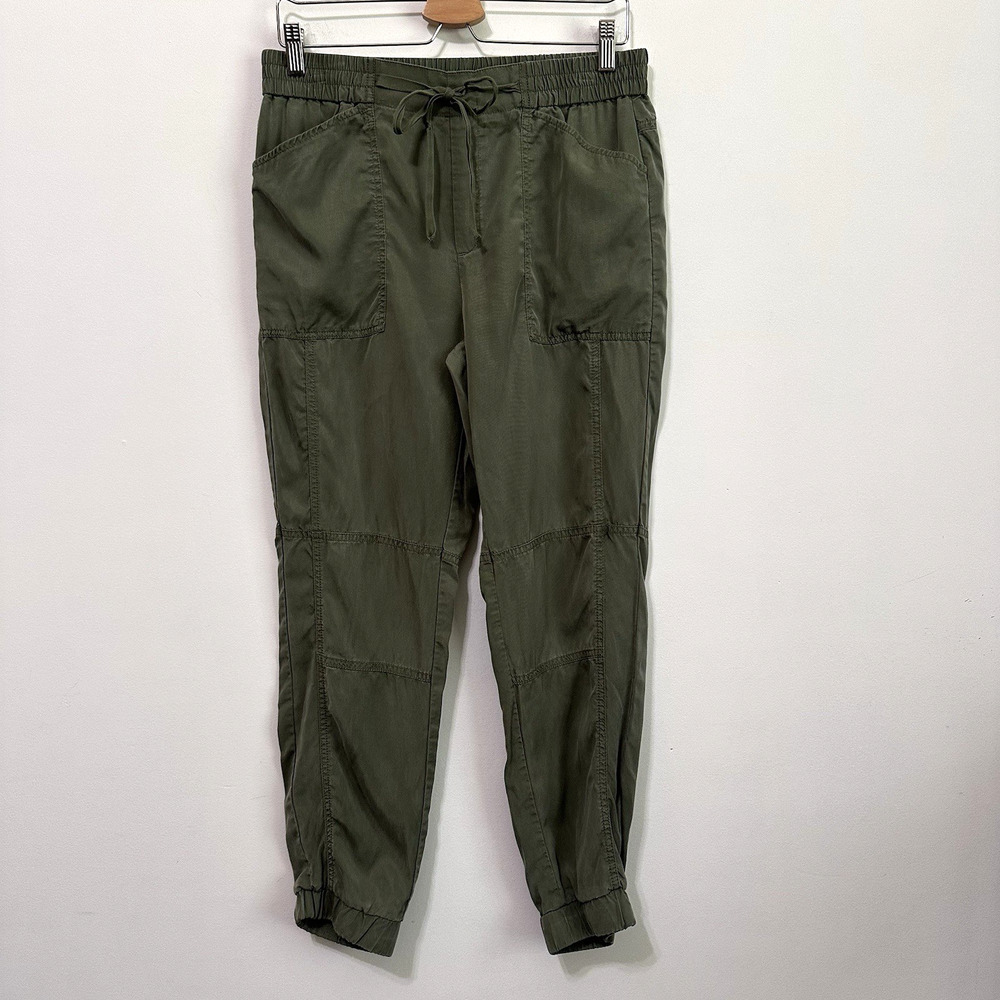 Banana Republic Joggers 8 Women Lyocell Utility Pants Pull On Army Green Pockets